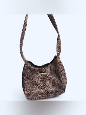 Nine West Brown Snake-Print Shoulder Bag